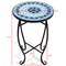 Costway Outdoor Indoor Accent Table,Mosaic Patio Table, Plant Stand Cobalt Blue Color Scheme Garden Steel
